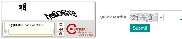 The difference between Google reCaptcha and Primebox Quick Maths